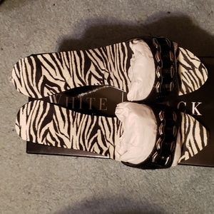 EUC WHBM Black Curacao High Heel Sandals  Size 6.5